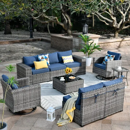 Vista 52 de HOOOWOOO Outdoor Patio Sectional Furniture Sofa Set with Widened Armrest,6 Piece Small Modern Wicker Couch,Modular L Shaped Conversation Seating Set