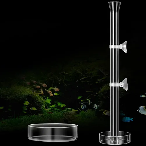 Vista 10 de Chengu Juego de 3 tubos y platos de alimentación de camarones, tubo de alimentación de camarones de vidrio de 8 pulgadas y 2 cuencos de acuario