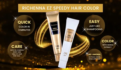 Vista 5 de RICHENNA Ez Speedy - Tinte para cabello gris, cubierta de cabello de henna, solo 3 minutos (marrón oscuro)