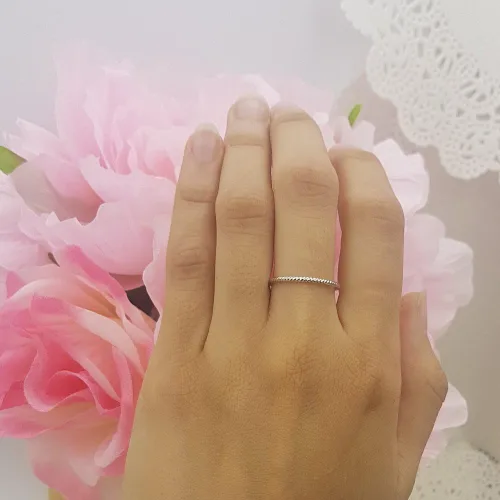Vista 5 de Anillo de boda de oro de 14 quilates para mujer, Oro