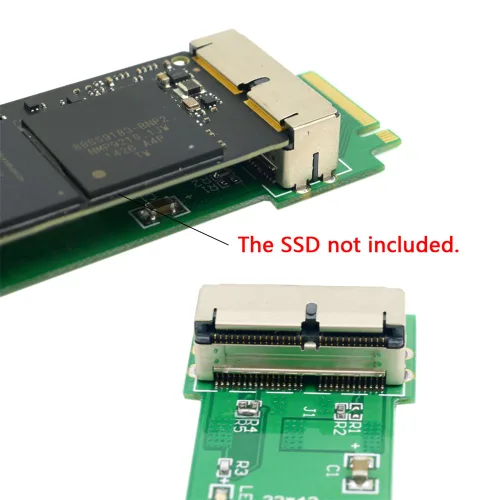 Vista 4 de xiwai PCI Express M.2 NGFF M-Key PCI-E 4X a 12Pin+16Pin Contactos SSD Contactos Tarjeta de conversión para 2013 2014 2015 2016 2017 A1493 A1502
