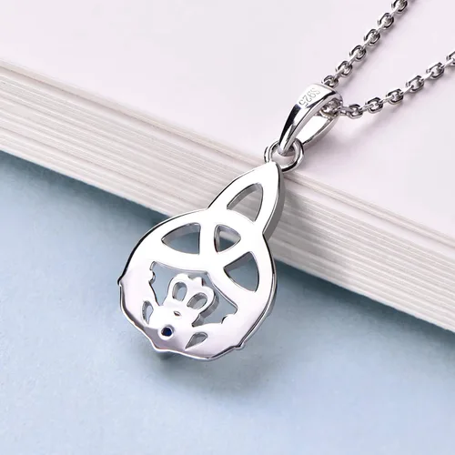 Vista 4 de JO WISDOM Collar con colgante de corazón celta irlandés de plata de ley 925 con piedras de nacimiento