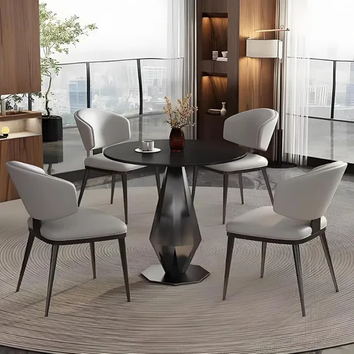 Vista 11 de YVYKFZD Office Reception Room Club Table and Chair Set, Simple Kitchen Dining Table Set, Round Conference Table Coffee Table, Unique Conference Room