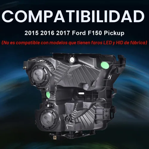 Vista 2 de Par de montaje de faros delanteros PIT66 para Ford F150 2015-2017