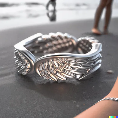 Vista 2 de Anillo de ala de ángel chapado en plata de ley 925, anillo minimalista personalizado para mujer, 6, Cobre, plata