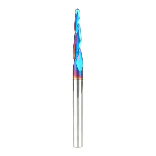 Vista 16 de Amana Tool 46286-K Brocas de enrutador CNC en espiral de corte de carburo para plástico, madera 2D/3D tallado 3.6 grados punta de bola de ángulo