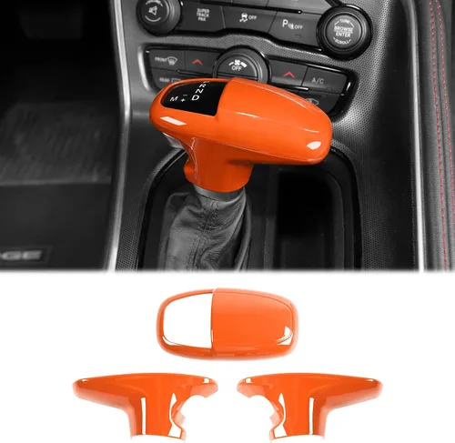 Vista 9 de CheroCar Funda para perilla de palanca de cambios Dodge Accesorios internos para Dodge Challenger Charger 2015-2022, para Dodge Durango 2018-2022