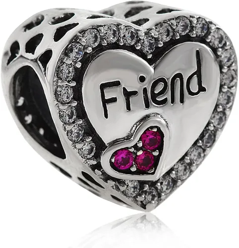 Vista 2 de Abalorio de plata de ley 925 con forma de corazón para pulsera Pandora