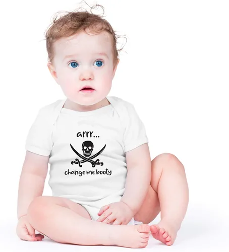 Vista 2 de AW Fashions Arrr Change Me Booty - Body divertido y adorable para recién nacido, ropa de bebé a la moda