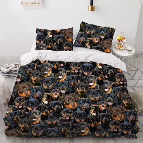 Vista 11 de Juego de funda de edredón de Malinois belga, juego de ropa de cama decorativo de 3 piezas con 2 fundas de almohada, funda de edredón suave, juego