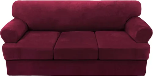 Vista 48 de H.VERSAILTEX Funda para sofá de 2 piezas, fundas para sillón con cojines en forma de T, funda para sofá de terciopelo grueso, protector de muebles