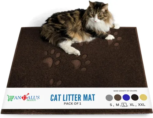 Vista 46 de Andalus Tapete Pequeño para Arena de Gatos, Paquete de 2 - Impermeable, Antideslizante y Fácil de Limpiar, Tapete para Caja de Arena de Gatos