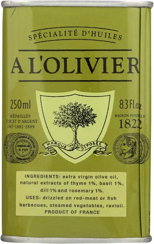 Vista 3 de A L'Olivier Aceite de oliva infundido con hierbas Provence, lata de 8.3 onzas