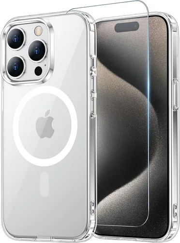 Vista 8 de Funda transparente para iPhone 11 con protector de pantalla, compatible con Magsafe, antiamarilleo, protección de grado militar, a prueba de golpes