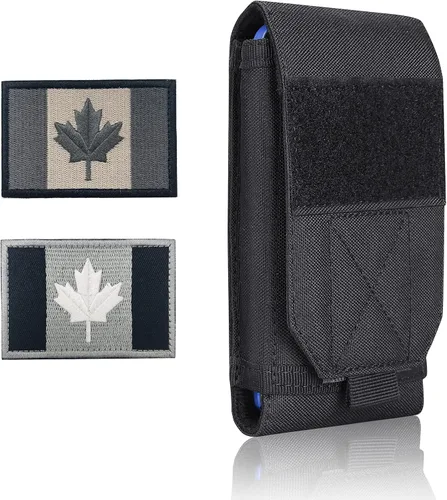 Vista 9 de Funda táctica negra Molle impermeable para teléfono celular, funda resistente para iPhone 11, 12, 13 Pro Max, menos de 6.7 pulgadas