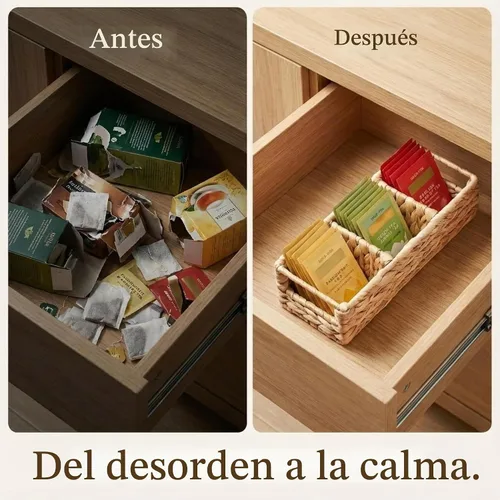Vista 4 de Trovea Organizador y almacenamiento de bolsitas de té de mimbre