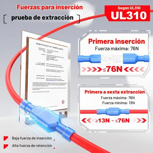 Vista 4 de El conector femenino amarillo 12-10 AWG/Gauge desconecta los terminales