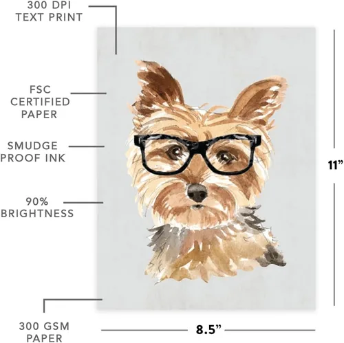 Vista 37 de Andaz Press Póster impreso para pared de perro, 8.5 x 11 pulgadas, Bulldog inglés con gafas negras, 1 paquete, regalo de cumpleaños de Navidad, sin
