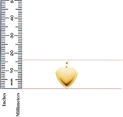 Vista 3 de Colgante de oro amarillo de 14 quilates con colgante de corazón pulido con cadena de serpiente amarilla de 0.031 in.