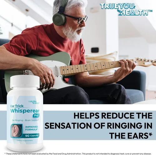 Vista 5 de Ear Trick Whisperear Pro Clear Suplemento auditivo para aliviar el tinnitus – Nuestro mejor remedio para el zumbido de oído para alivio del zumbido