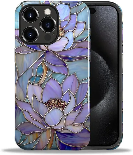 Vista 90 de ZHEGAILIAN Funda para iPhone 11, carcasa dura a prueba de golpes + silicona suave 2 en 1 híbrida, parachoques a prueba de caídas - Vidrio manchado