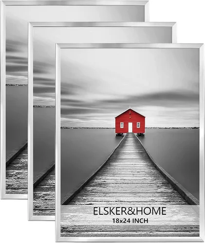 Vista 46 de ELSKER&HOME Marco de póster de 8 x 24 pulgadas, paquete de 3 portarretratos Negro
