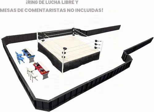 Vista 4 de último Juego Supremo de Anillo con Barrera para Lucha para Figuras de Acción de WWE Wrestling