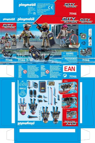 Vista 6 de Playmobil Conjunto de figuras de policía táctica