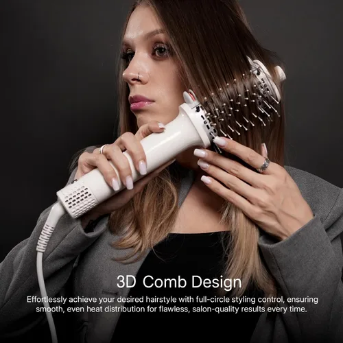 Vista 6 de Ellena E1 Secador de pelo + cepillo alisador de cabello de doble modo, cepillo de aire caliente con motor sin escobillas de alta velocidad