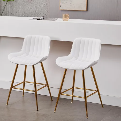 Vista 13 de Sidanli Blue - Juego de 2 taburetes de bar de terciopelo de 24 pulgadas con reposapiés, sillas de bar modernas para el hogar, isla de cocina, comedor