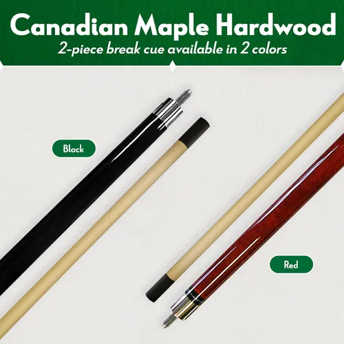 Vista 3 de Palo corto para taco de billar - Palos de piscina de arce canadiense de madera dura para deportes de mesa de billar