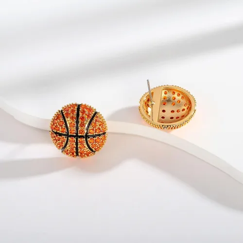 Vista 5 de LILIE&WHITE Aretes de pelota de baloncesto, fútbol, béisbol, sóftbol, voleibol, tenis, rugby, aretes deportivos para mujeres, fanáticos del
