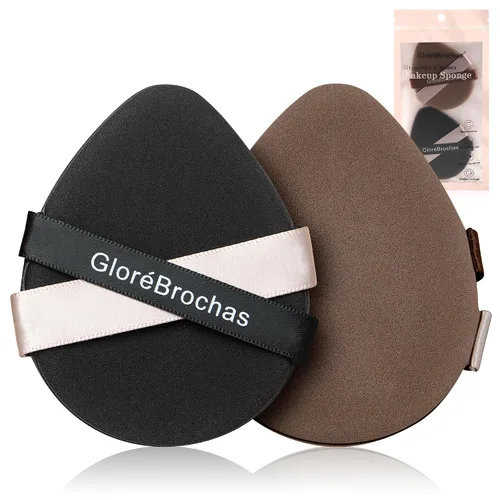 Vista 9 de Juego de esponjas para maquillaje, GloréBrochas 2 piezas, esponjas de base de baja absorción micro porosas, almohadillas de PU con cojín sin látex