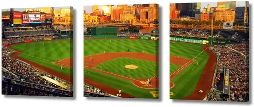 Vista 56 de TUMOVO Arte de pared en lienzo para estadio deportivo, arte de pared de campo Wrigley en Chicago, pinturas de Chicago, impresiones sobre lienzo