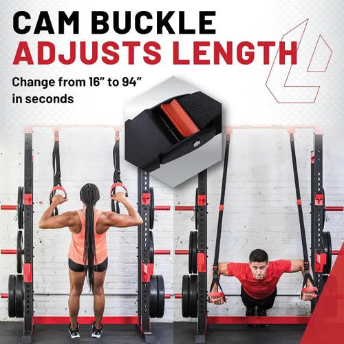 Vista 7 de Lifeline Jungle Gym XT - Sistema de entrenamiento de suspensión de peso corporal - Anclaje dividido patentado, entrenamiento de cuerpo completo, kit