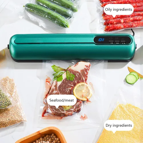Vista 4 de Sellador al vacío de cocina inteligente, sellador automático de conservación de alimentos, modos seco/húmedo, sellador al vacío para frescura
