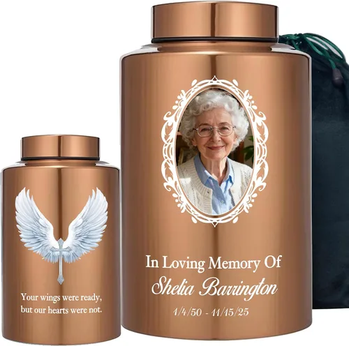 Vista 7 de Urna de cremación para cenizas, urna decorativa grande para adultos, humanos, hombres, mujeres, cenizas de hasta 220 libras, urna funeraria
