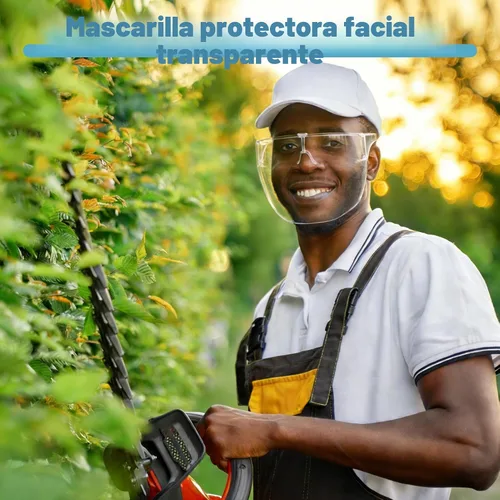 Vista 7 de Paquete de 4 protectores faciales con gafas, antiempañamiento, protección facial completa, protector contra salpicaduras, reutilizables