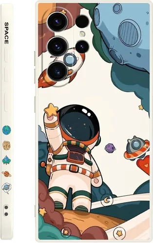 Vista 9 de LEECG Funda protectora para Samsung Galaxy S23, patrón de astronauta a prueba de golpes, anticaídas, para Samsung S23, negro astronauta
