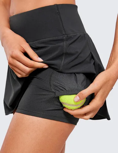Vista 4 de CRZ YOGA Faldas plisadas de tenis para mujer con bolsillos de 13 pulgadas, faldas de golf de cintura alta, faldas casuales de entrenamiento