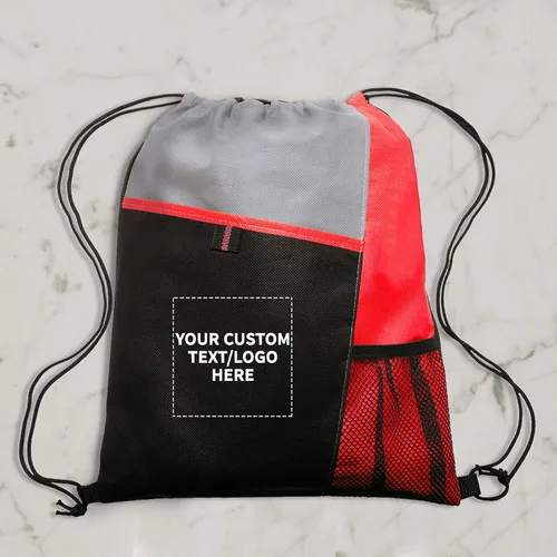 Vista 46 de DISCOUNT PROMOS Juego de mochilas con cordón no tejidas personalizadas de 10/50/100, paquete personalizado a granel