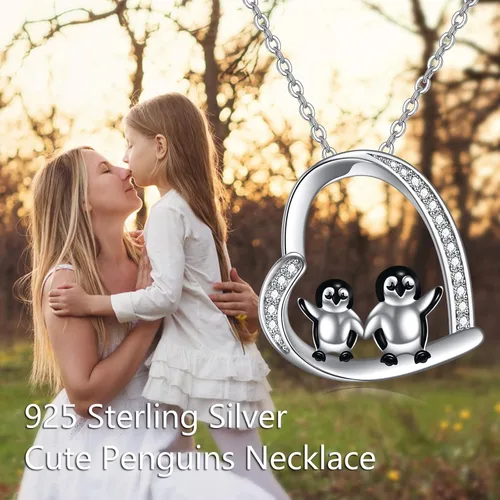 Vista 6 de YAFEINI Cute Animal Necklace Sterling Silver TurtleDragonElephantFoxMermaid Jewelry Gifts for Girls Daughter Granddaughter