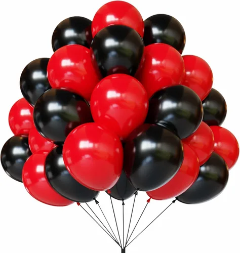 Vista 15 de YMSZ Globos negros y dorados, 67 globos metálicos dorados y negros de 12 pulgadas para cumpleaños, jubilación, graduación, decoración de fiesta