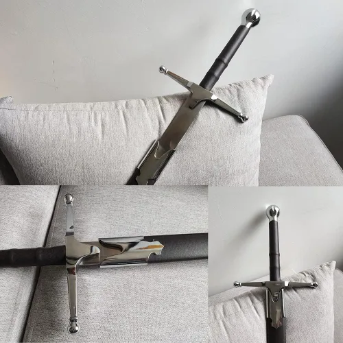 Vista 5 de Espada ancha medieval de 45 pulgadas, espada escocesa Claymore Highland con vaina para cosplay, colección
