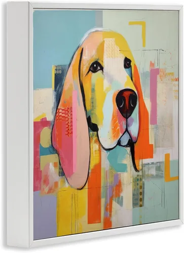 Vista 2 de Stupell Industries Retrato abstracto de perro enmarcado Giclée por Irena Orlov