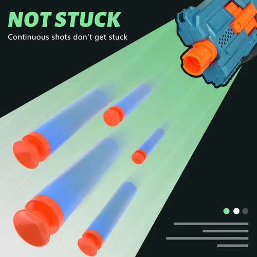 Vista 4 de TORMEN Dardos de succión de repuesto, compatibles con pistolas de juguete Nerf Elite Series Blasters, color azul claro, 100