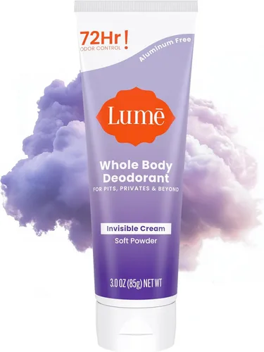 Vista 11 de Lume Desodorante para todo el cuerpo, tubo de crema invisible, control de olores de 72 horas, sin aluminio, sin bicarbonato de sodio, seguro