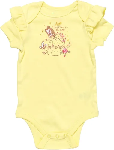 Vista 4 de Disney Pricess - Conjunto de 3 piezas para niñas body y diadema, Amarillo