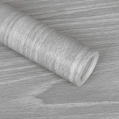 Vista 9 de Papel de Contacto de Madera Gris 17.71 x 118 Pulgadas Textura de Grano de Madera Papel Tapiz Adhesivo Despegar y Pegar Papel Adhesivo Gris Claro