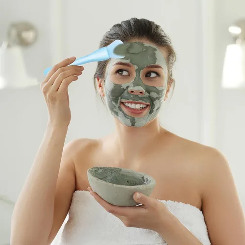 Vista 7 de Aplicador de máscara facial, paquete de 3 cepillos de silicona suave para mascarilla facial de doble cabeza, aplicador de máscara de barro, cuchara